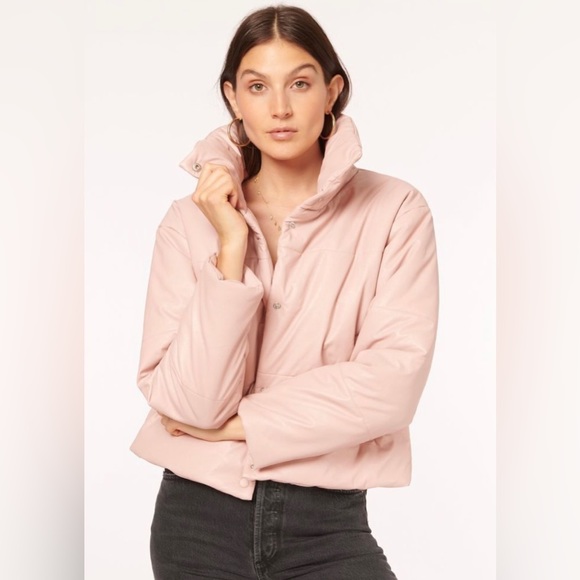 CAMI NYC Medium Pink puffed Leather Jacket. πΈπ - Picture 2 of 8